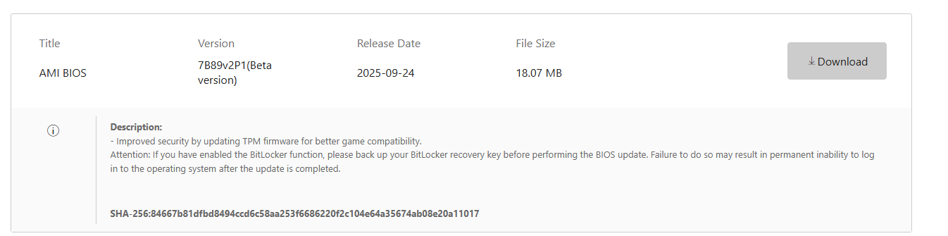 BIOS Flashing Utility