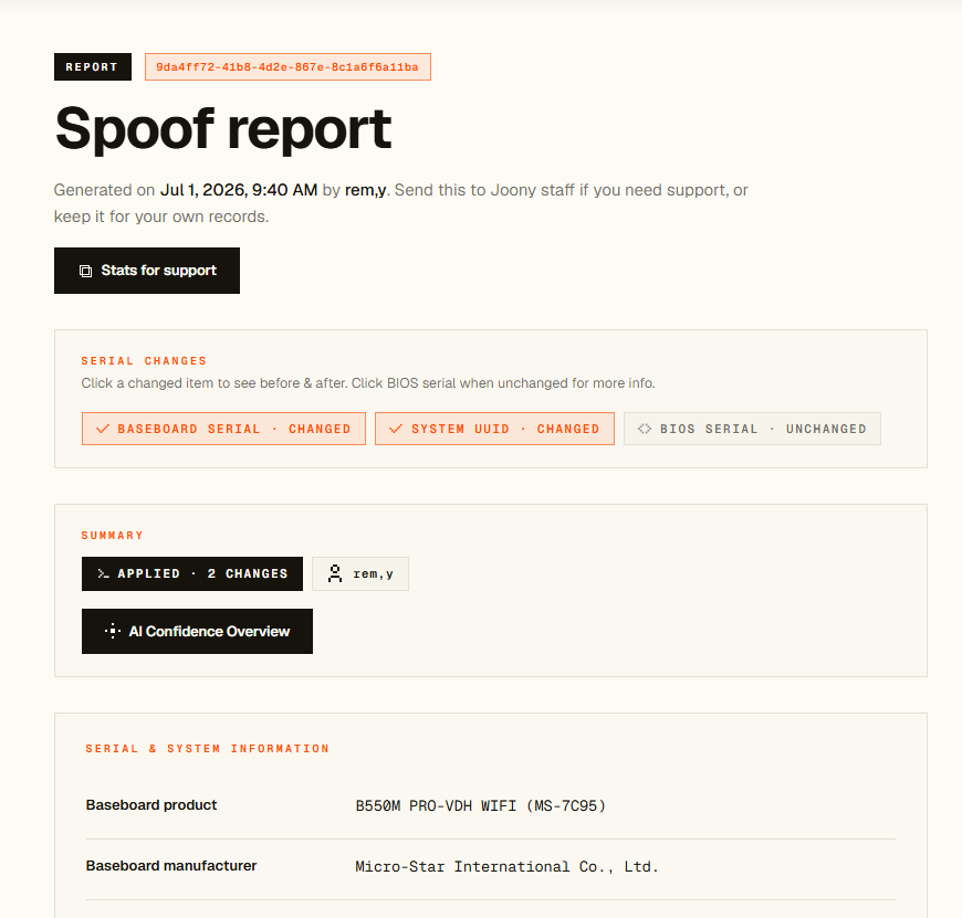 Spoof Verification Report